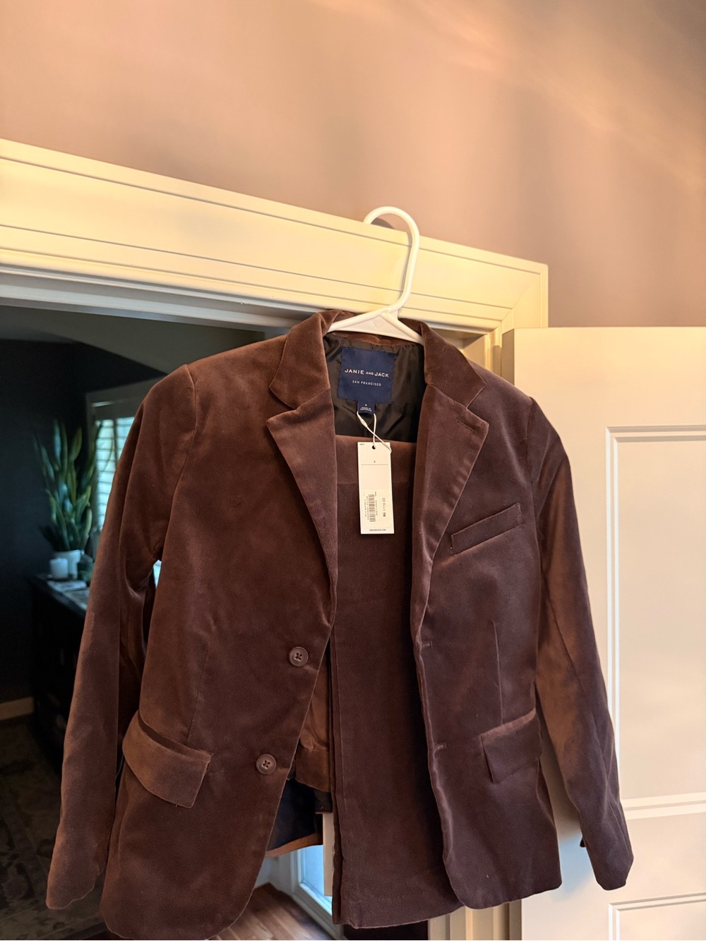 Janie and Jack Brown Velvet Blazer AND Pant